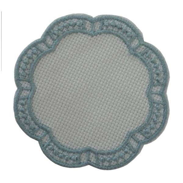 Aida Insert to Cross Stitch - Light Blue Flower